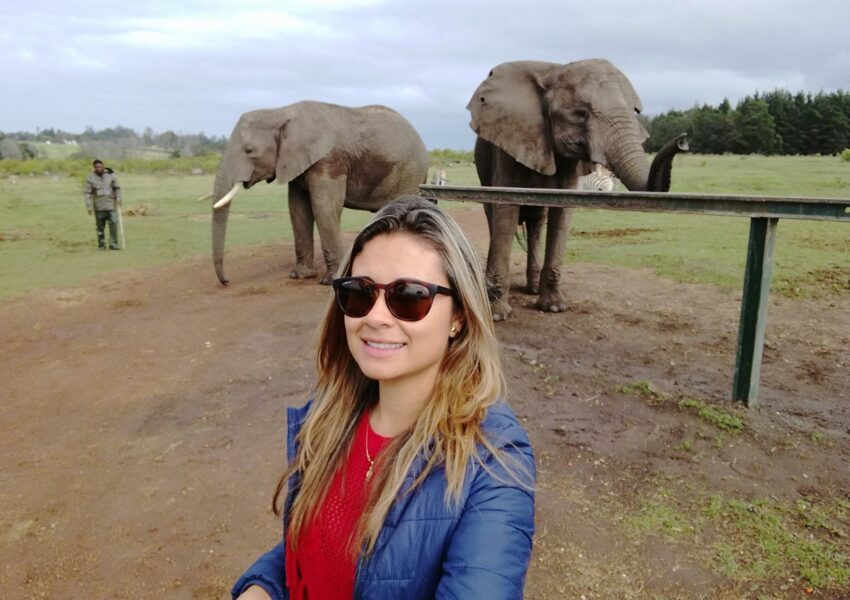 Foto testimonió de estudiante con elefantes