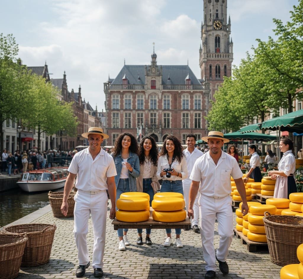 Los mercados de queso en Gouda o Alkmaar