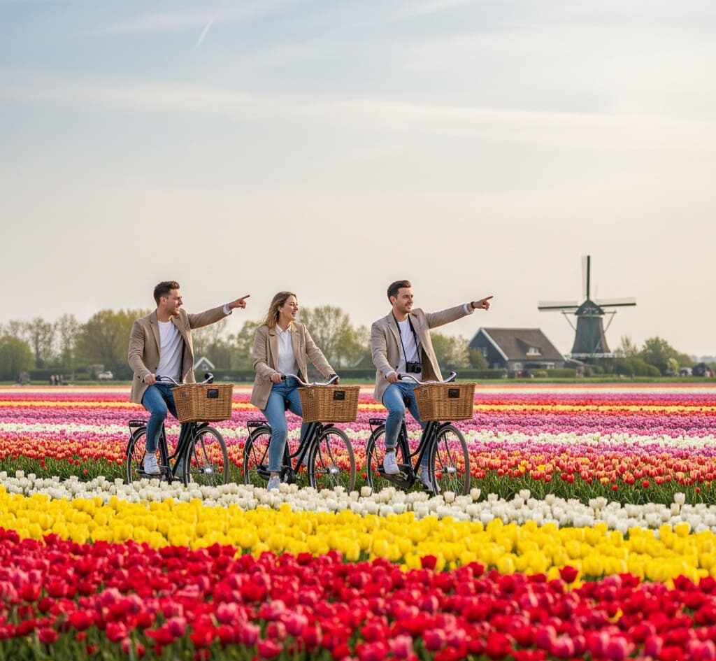 Estudiantes pasando un día en Keukenhof