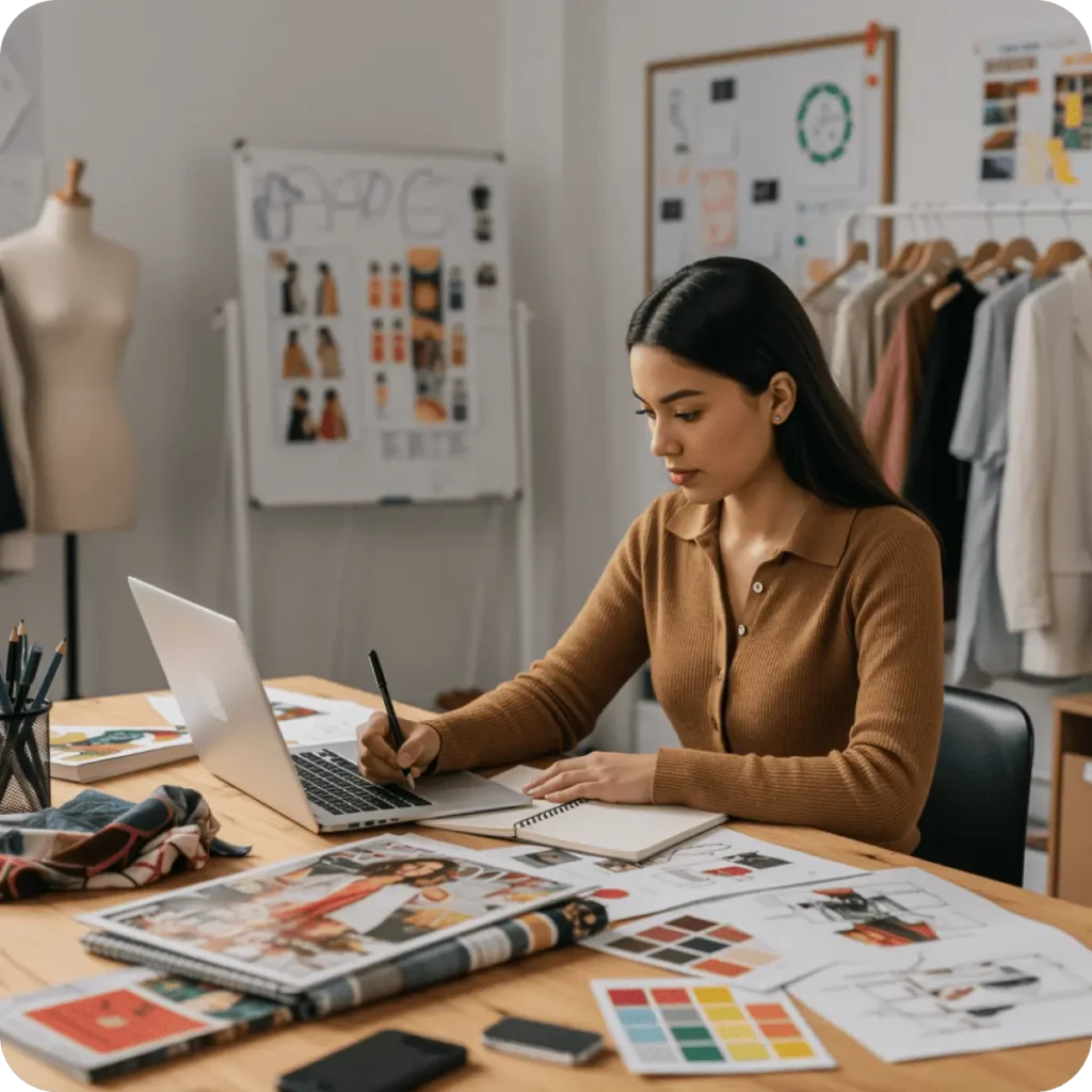 Chica estudiando su maestria en Marketing de modas y sostenibilidad