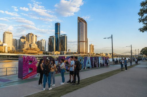 Grupo de jovenes Estudiando inglés en Brisbane Australia