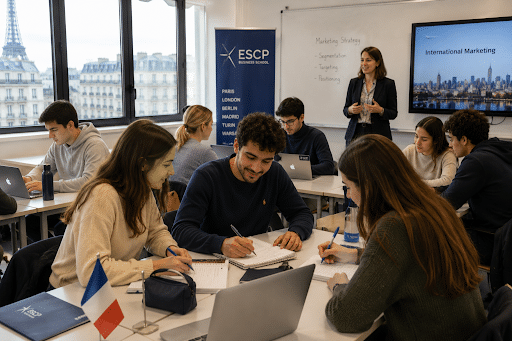 Equipo de jovenes estudiando maestrías en el exterior